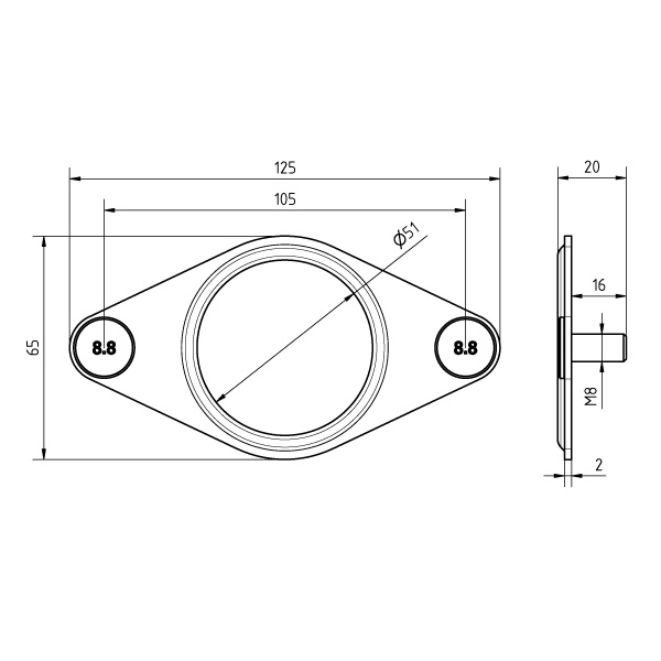 Lagerhouder voor lager 50,8 mm