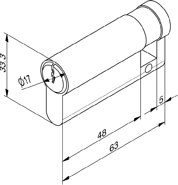 Euro profiel cilinder t.b.v. 10251 en 10252