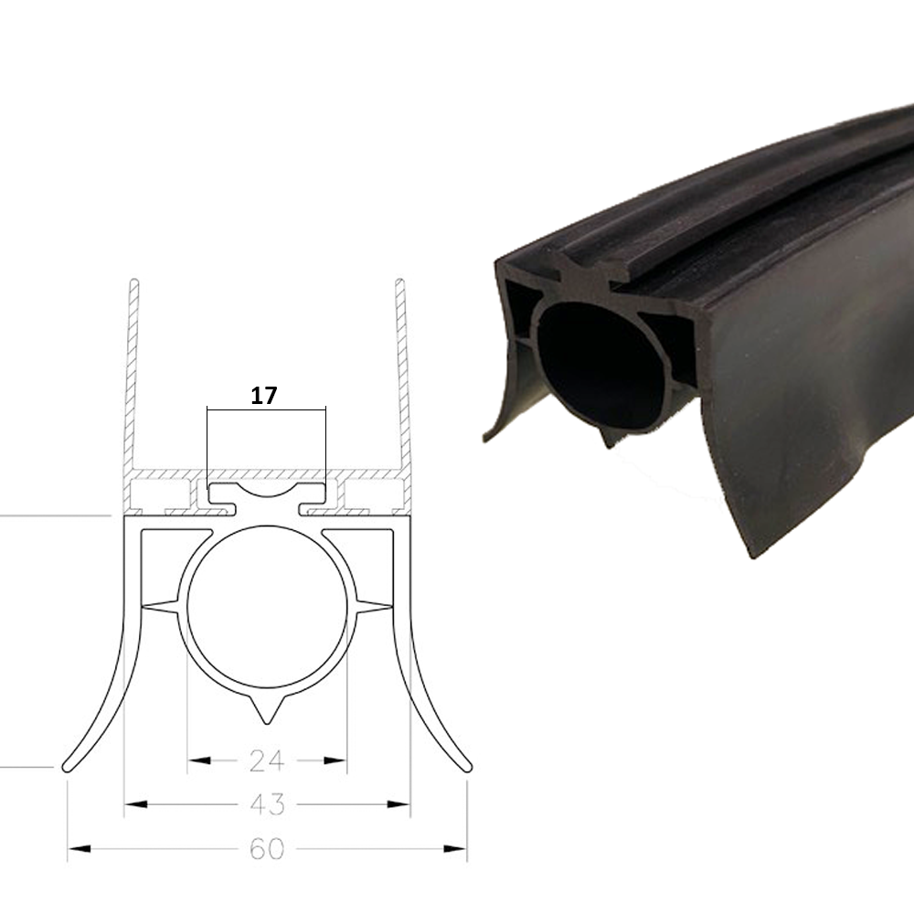 Bodemrubber voor luchtschakelaar (25 mm)