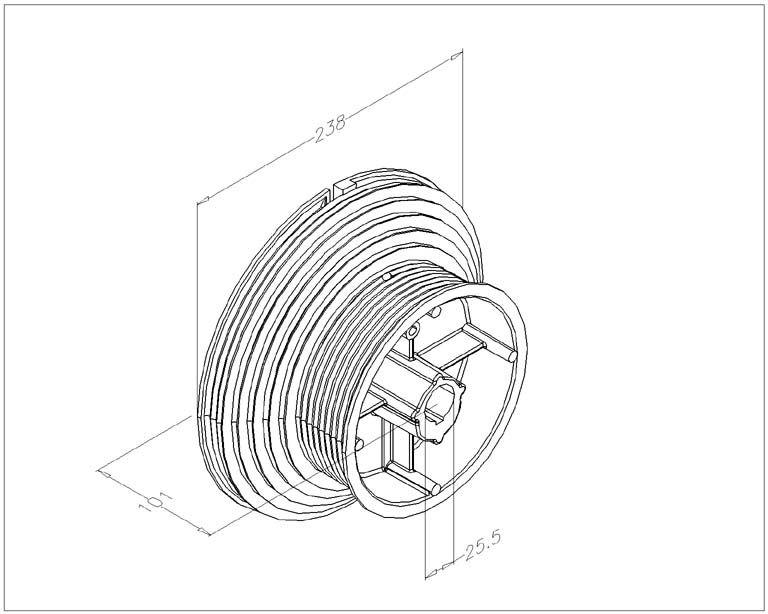 Kabeltrommels HS 3050 asgat 1 inch