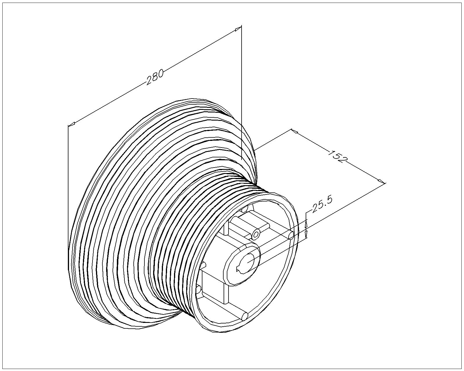 Seiltrommel HS 4100 für 1 Inch Welle