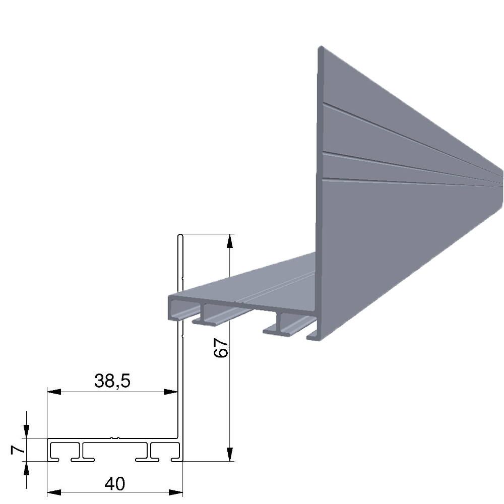 L-Profil für 40-42 mm Sektionen - 11283