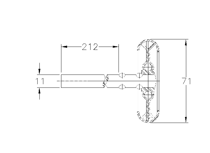 Looprol lang staal (3 inch)