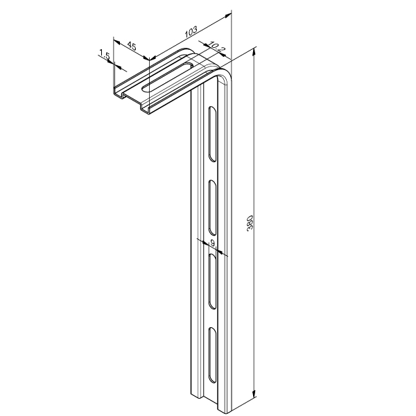 Ophangbeugel 380 x 103 mm