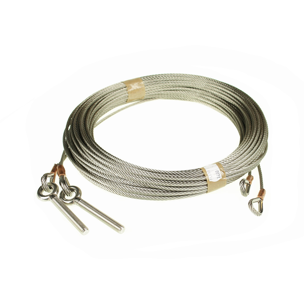 11972: Stainless steel lifting cable set 4 x 16000 mm uni