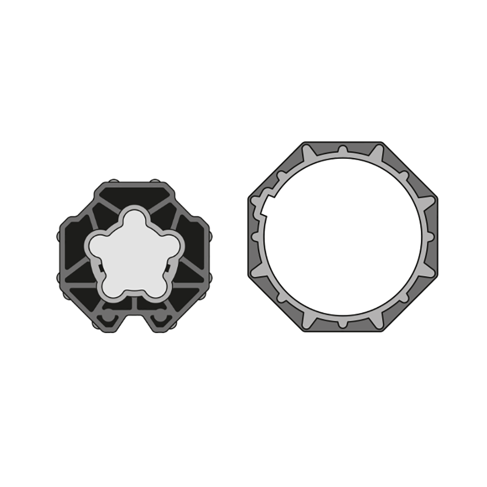 T6 adapterset voor as 8 kant 70