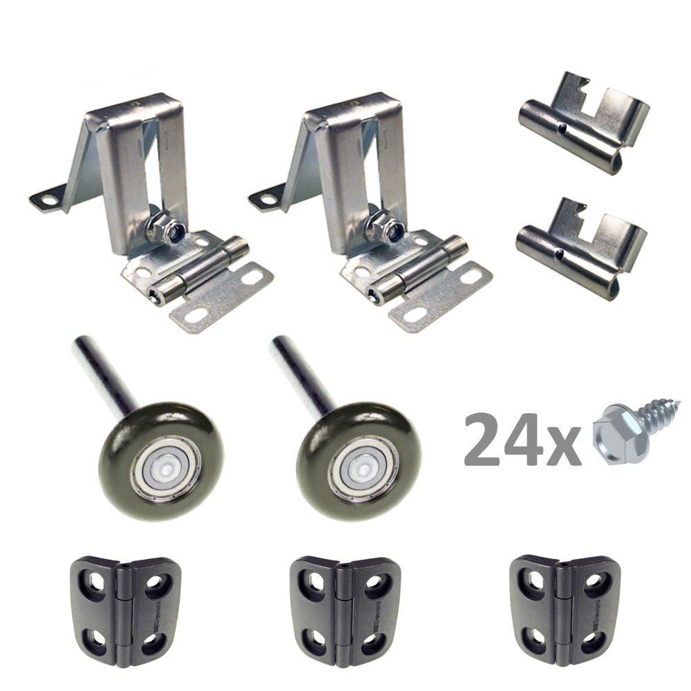 12825: Hinges complete set suitable for Crawford 542 panels