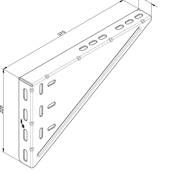 Driehoeksplaat 375 x 225 mm (links)