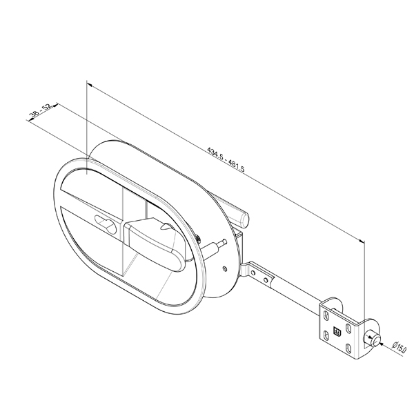 Cilinderslot inbouw zwart (paneeldikte 38-42 mm)