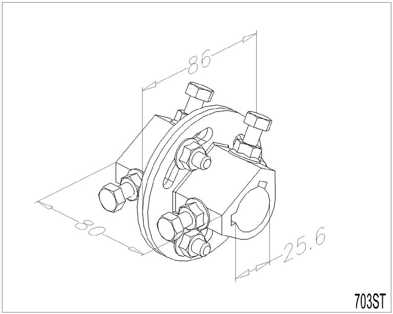 Koppeling verstelbaar 1 inch 