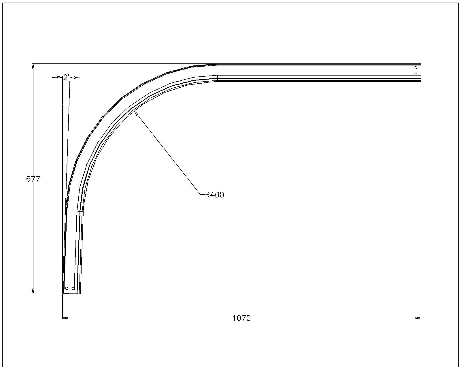 Railbocht RVS 2 inch (radius 380 mm)
