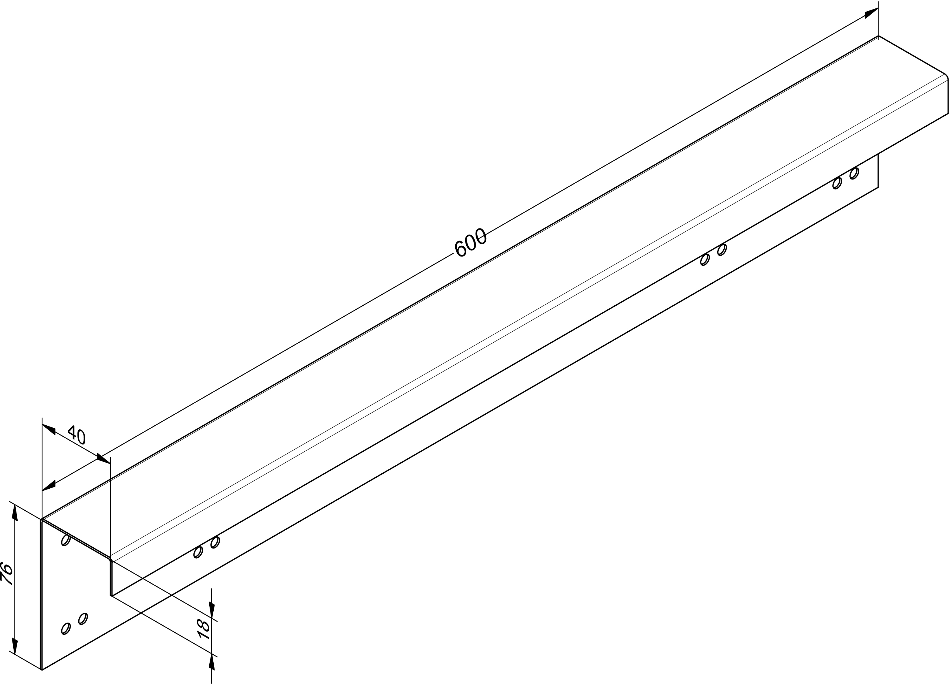 Endkassetten für 40 x 610 mm Sektionen