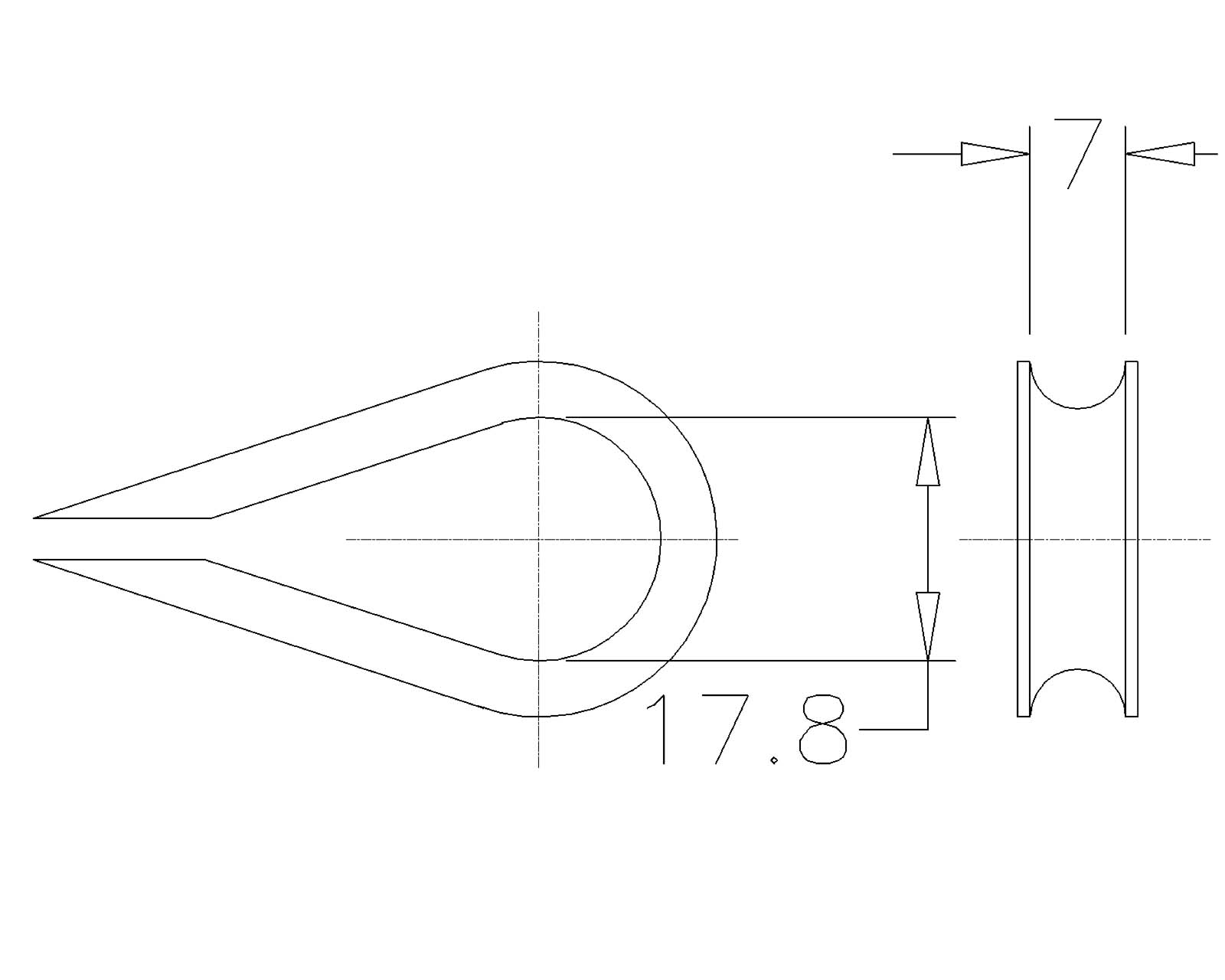 Cable eye stiffener 3 mm