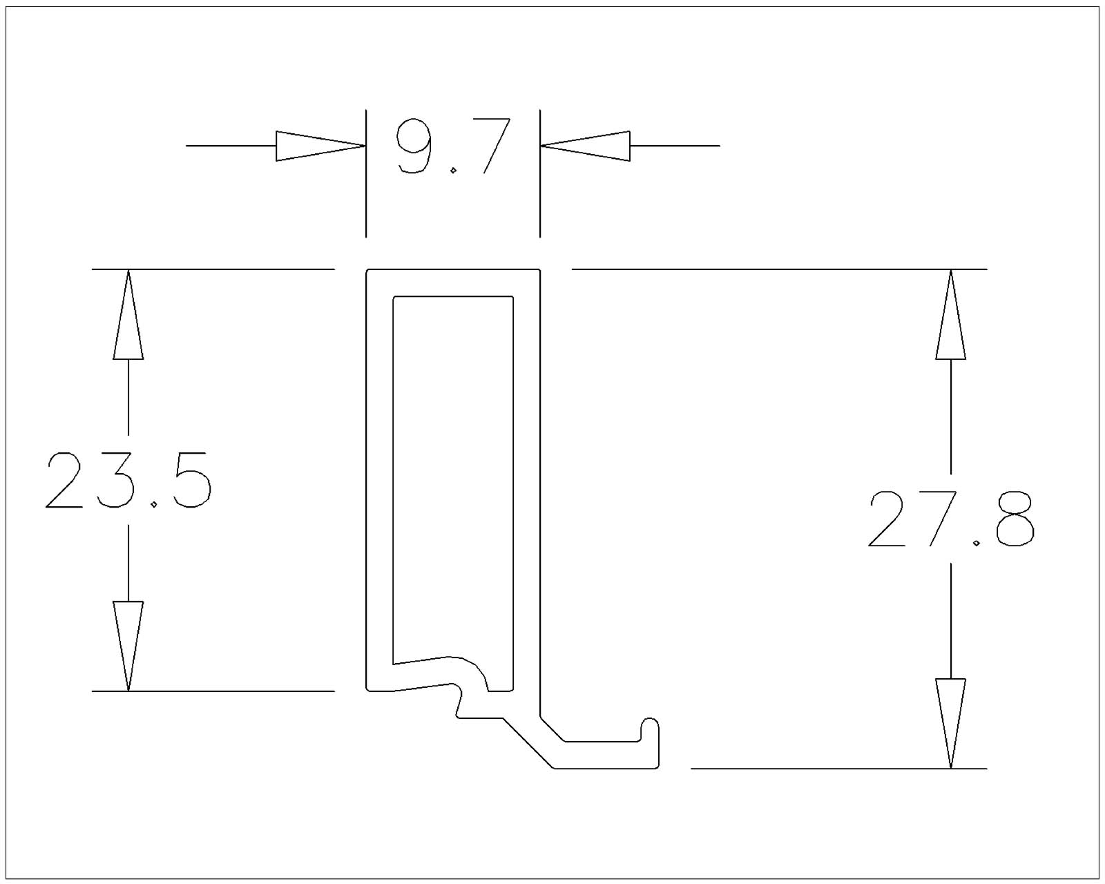 Glaslat dubbel glas (21 mm)