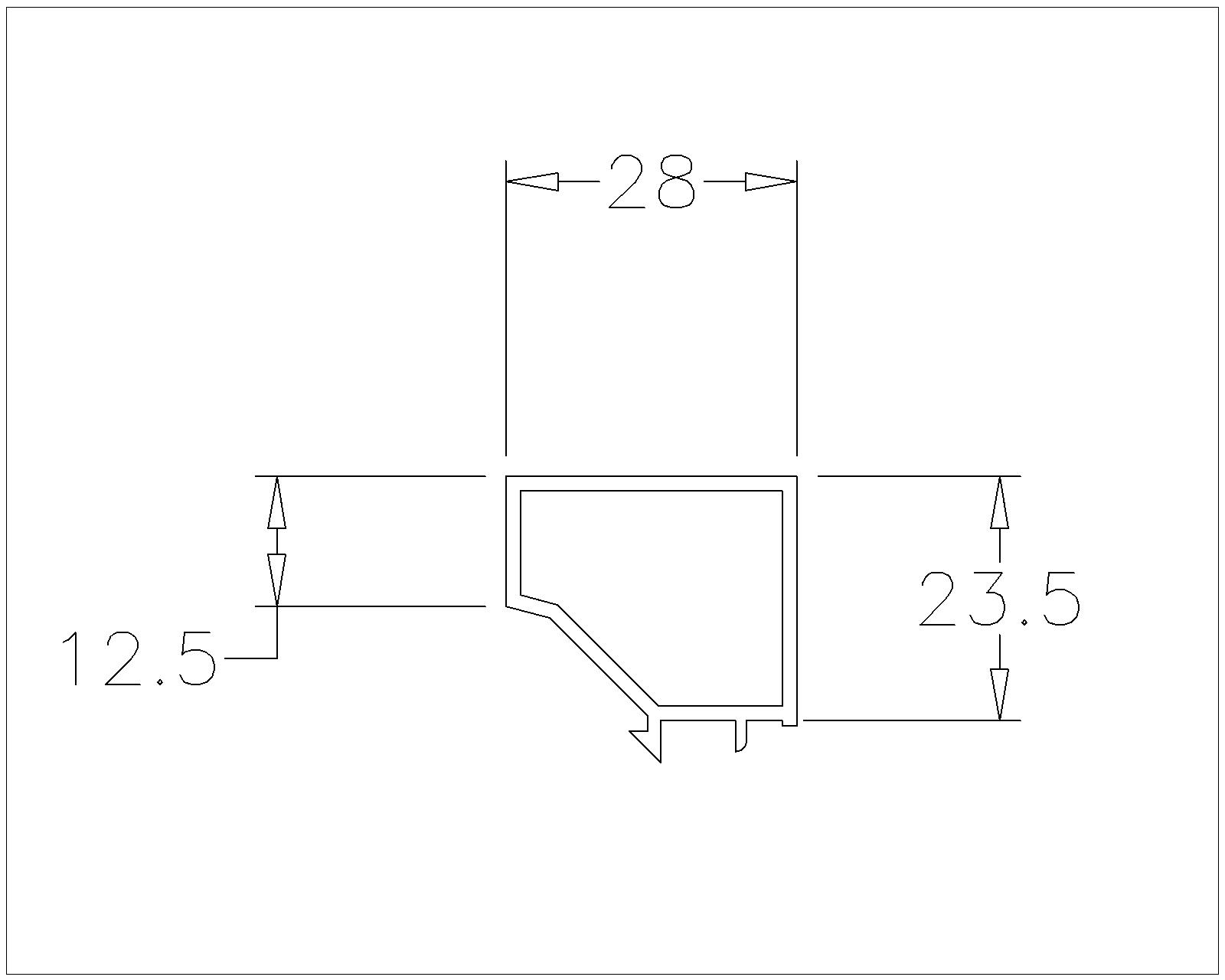 Glasslatte für Einfachverglasung, Länge = 6000mm