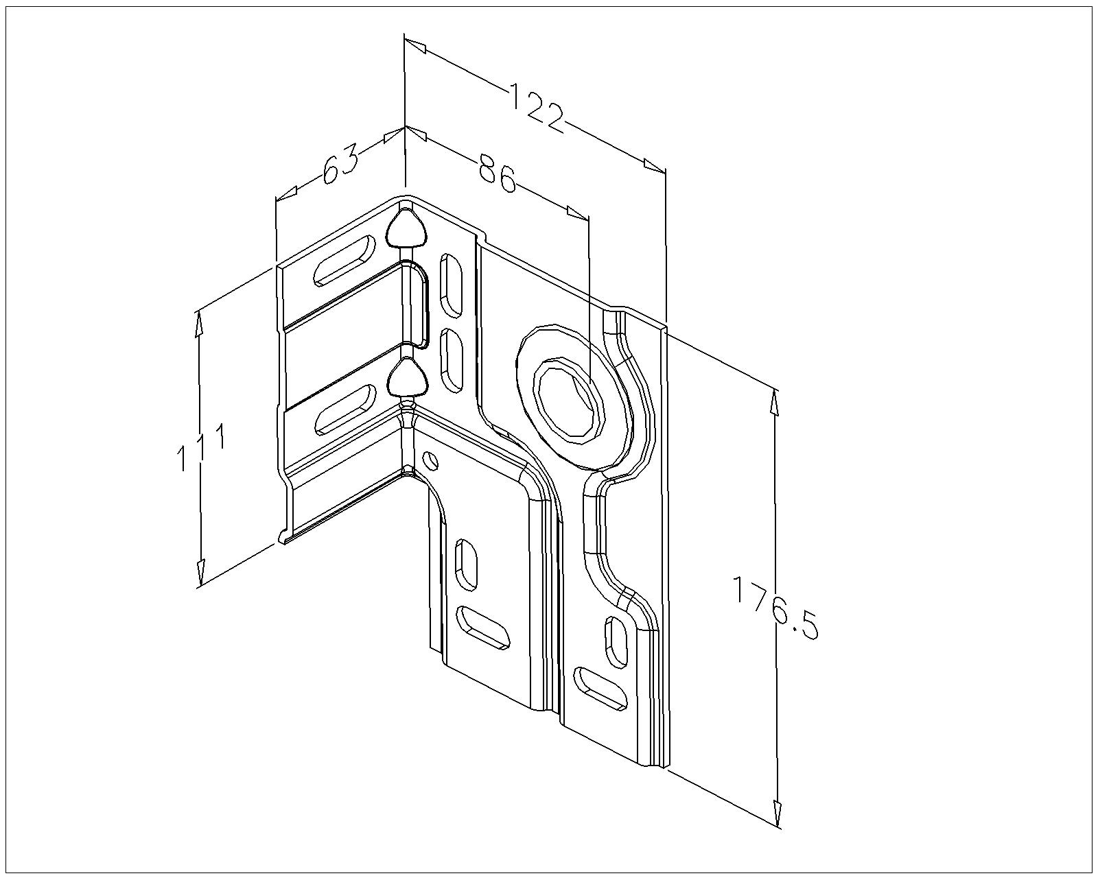 Zijlagerplaat 86 mm (1 inch)