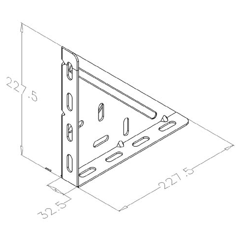 Driehoeksplaat 230 x 230 mm