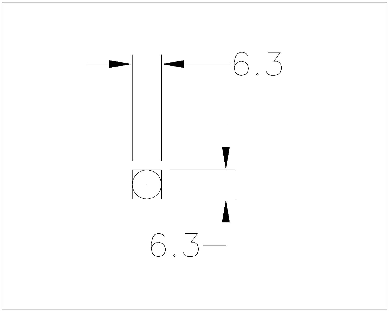 Square key 38 mm