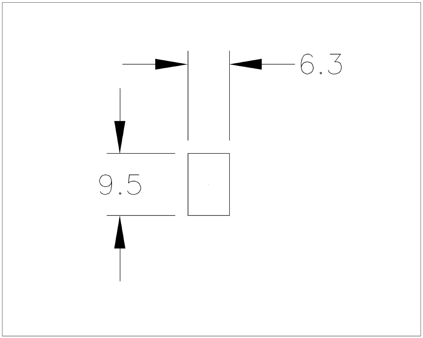 Rectangular key 38 mm