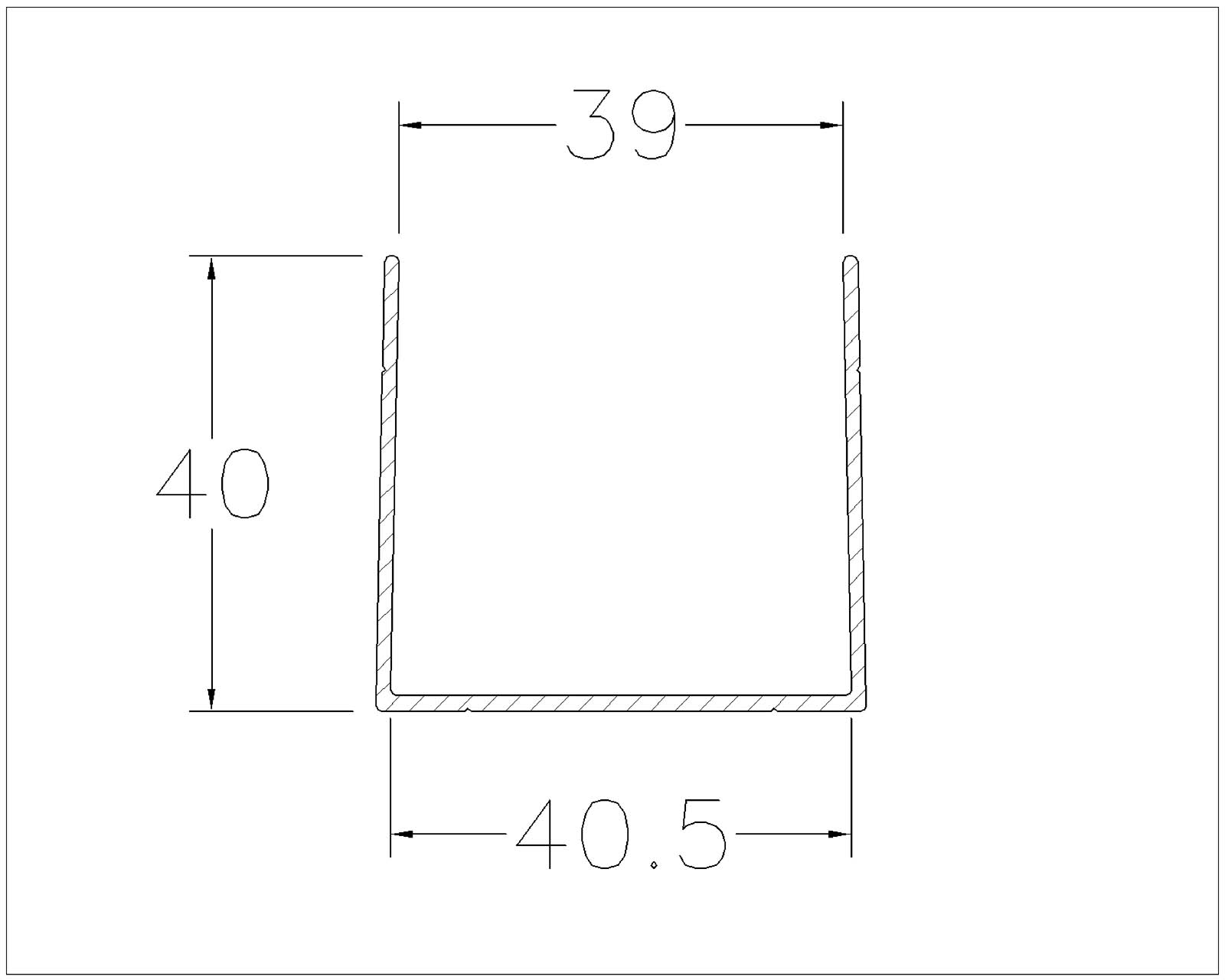 Schlupftürprofil 40mm