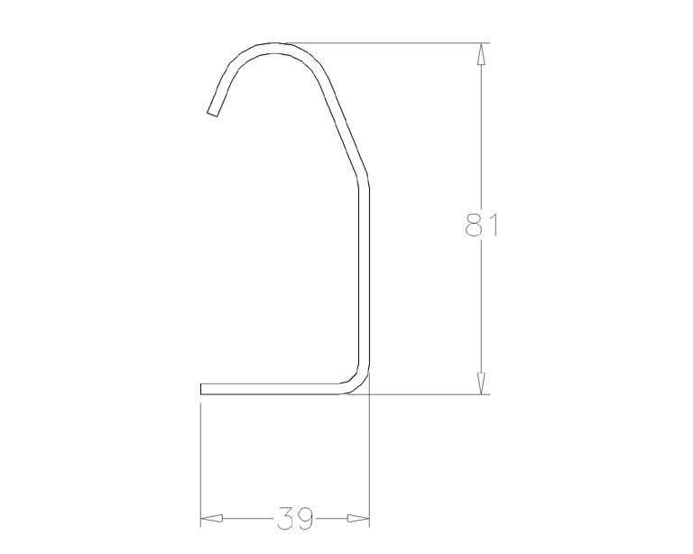 Vertical door track 3 inch L=5180mm