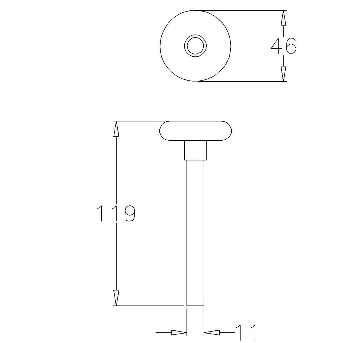 Laufrolle standard (kurz)