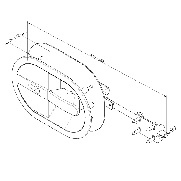 Cilinderslot inbouw (paneeldikte 38-42 mm)