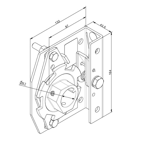 Federbruchsicherung für Crawford 35mm Welle, links 