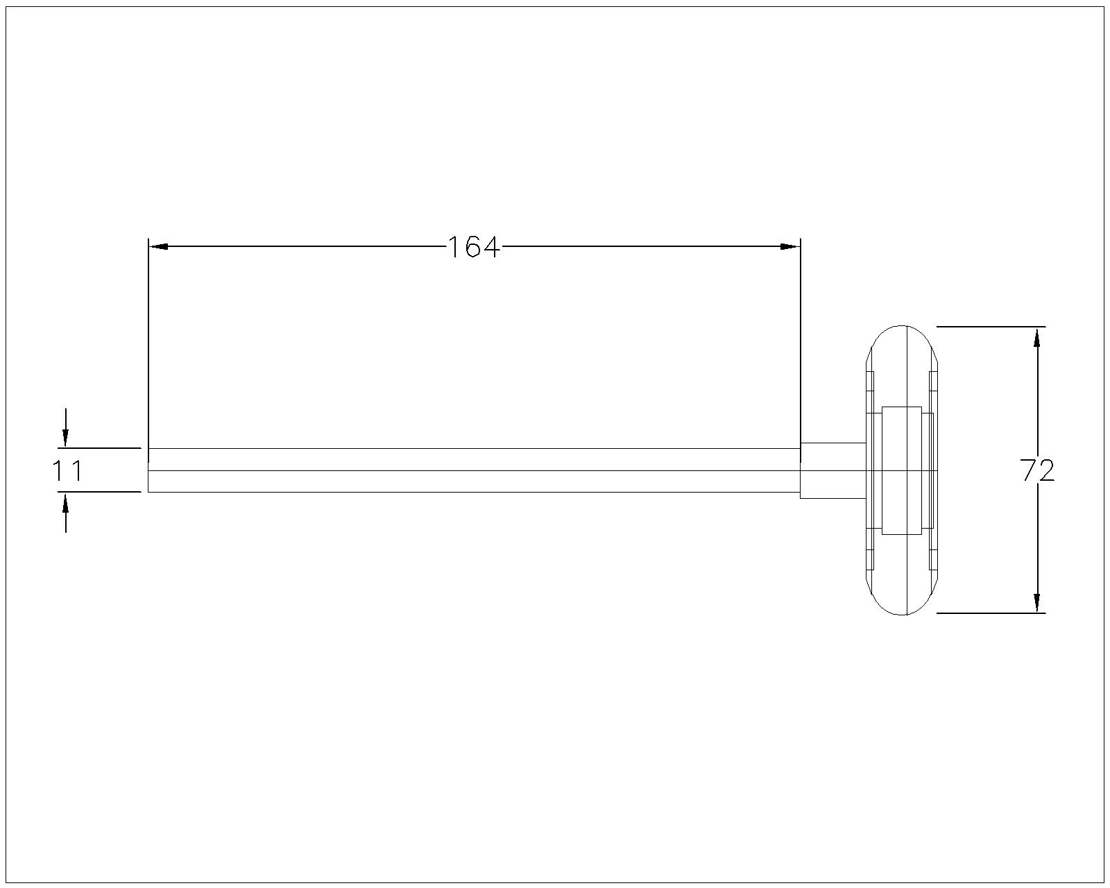 Laufrolle lang 3 Inch (150 kg)