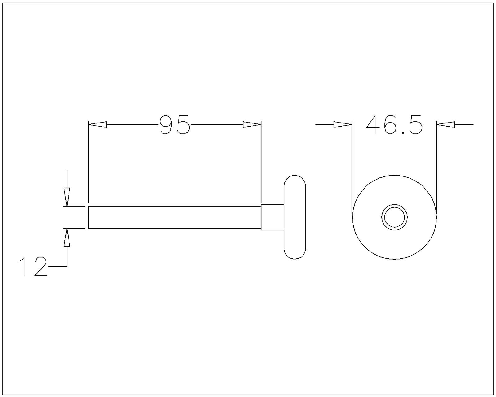 Laufrolle, kurz, 12mm Welle