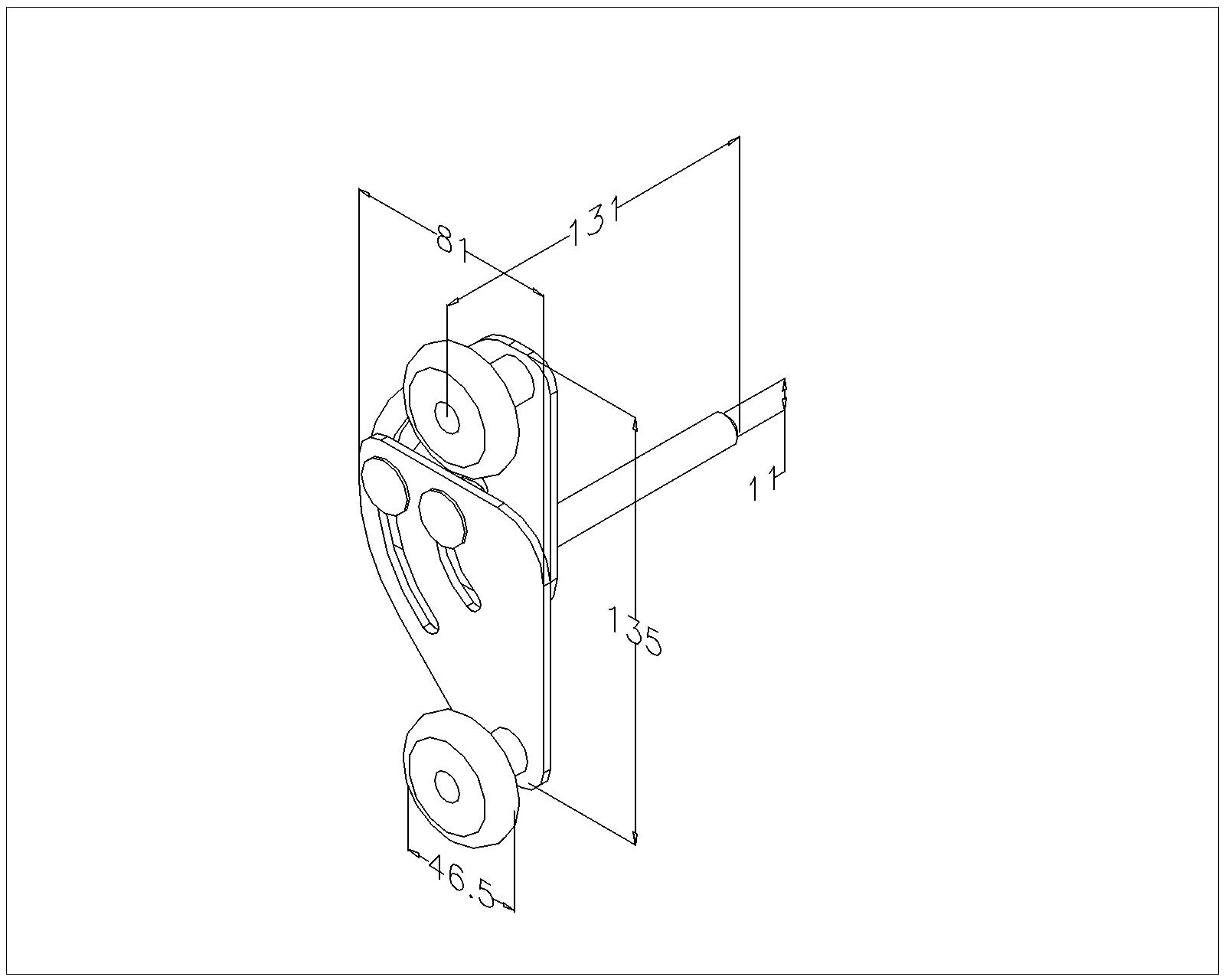 Laufrolle, Tandem, 11mm Welle