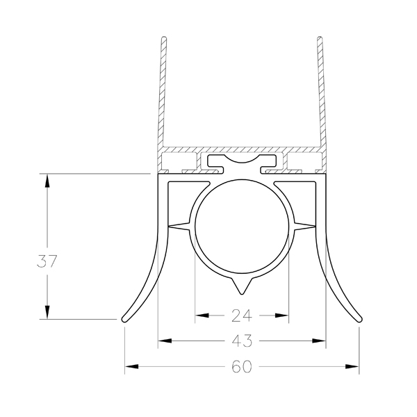 Bodemrubber voor luchtschakelaar (25 mm)