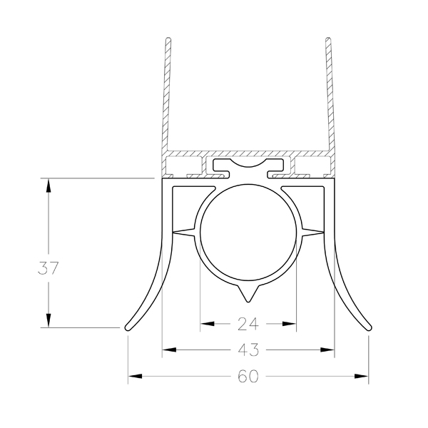 Bodengummi für DW Kontakt, Innenkammer rund 25mm