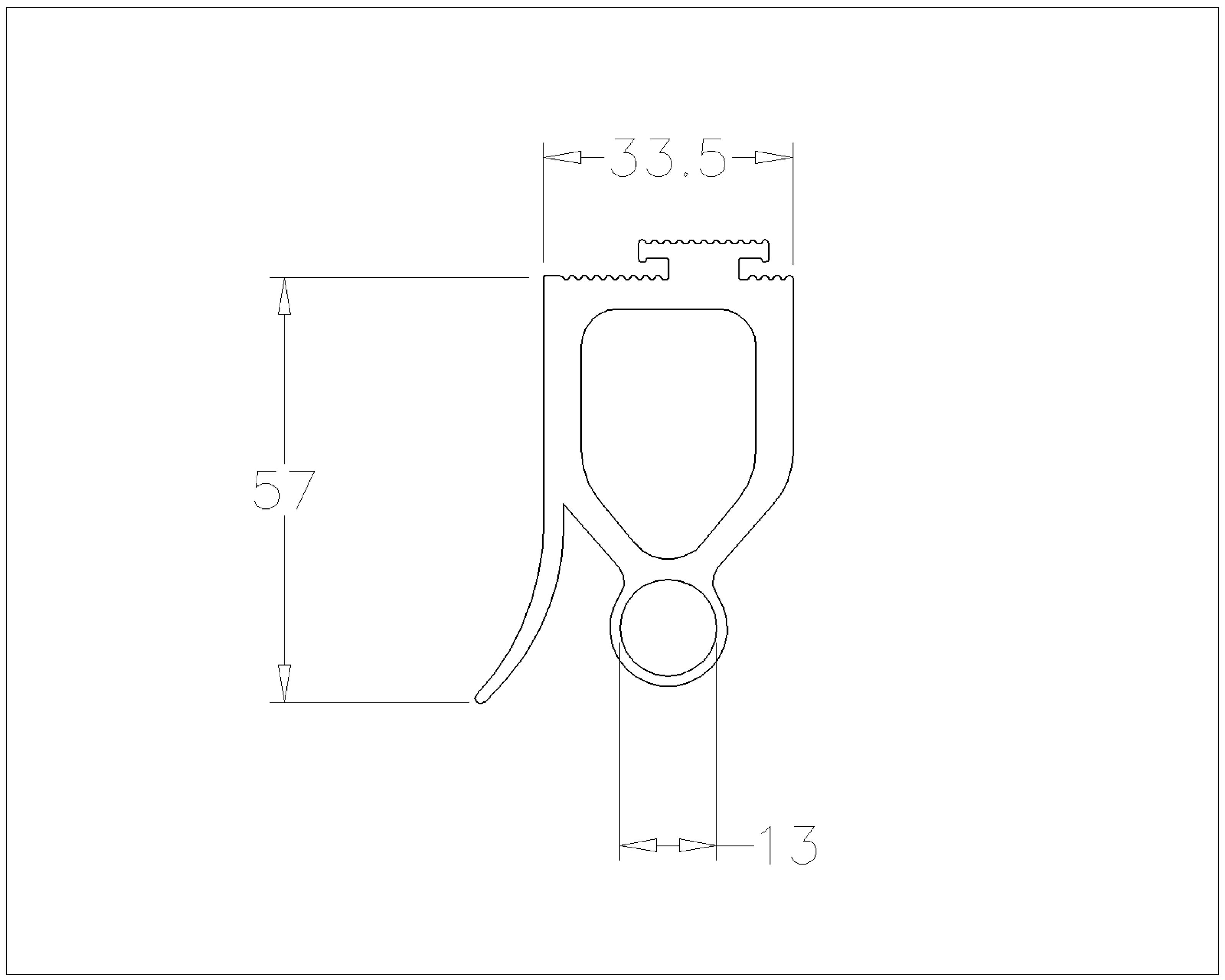 Bodemrubber voor optische onderloopbeveiliging (55 mm)
