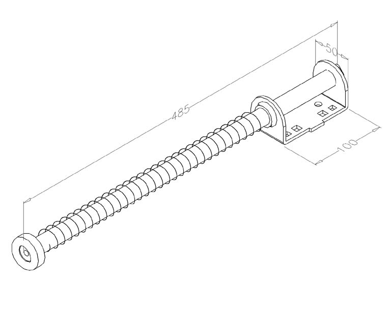 Veerbuffer lang (500 mm)