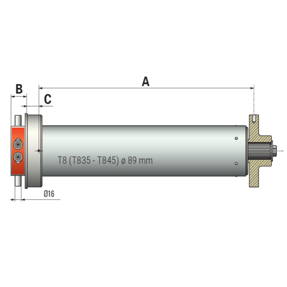 Rolladenmotor T8 rund 80 mm (350Nm)