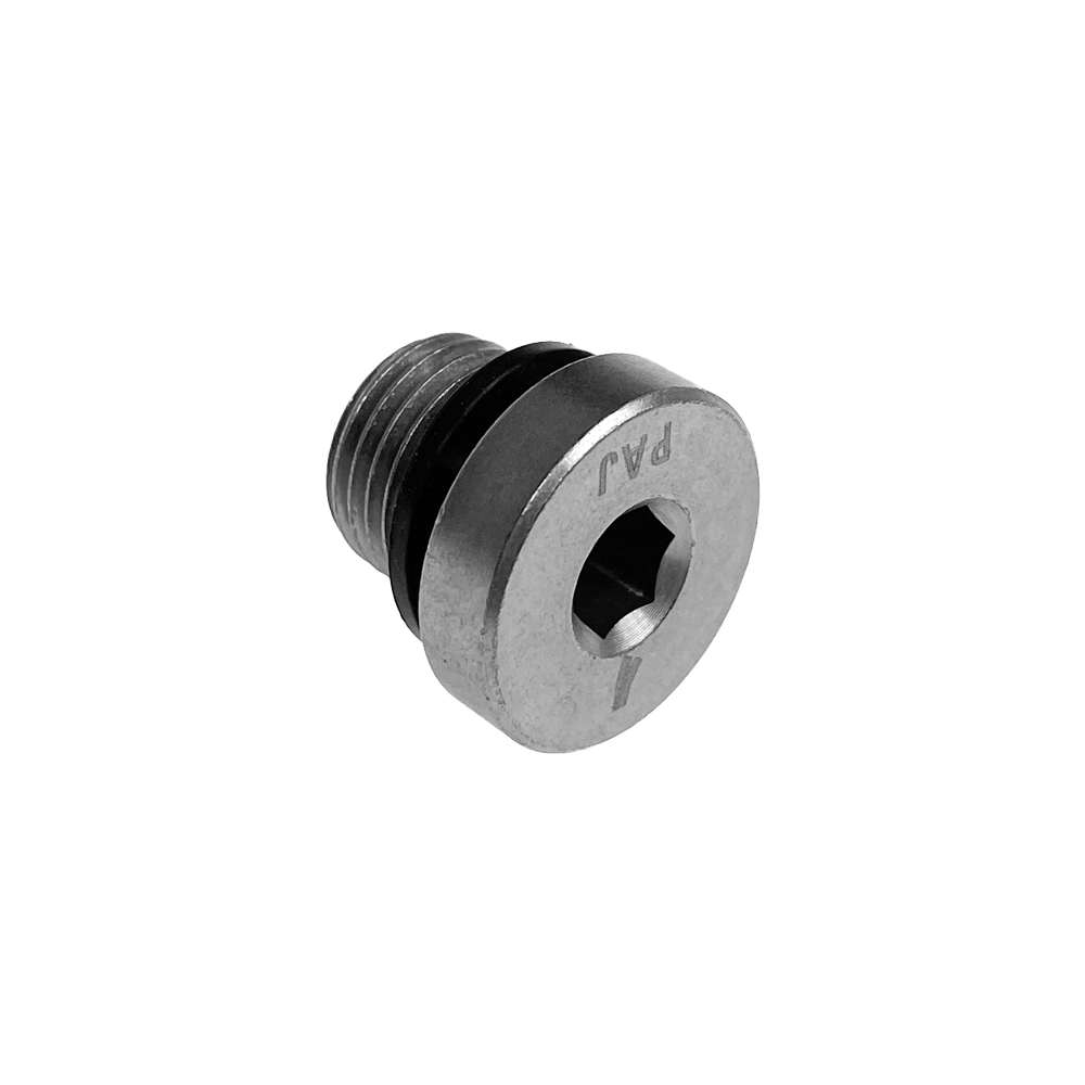 Locking screw for hydraulic units