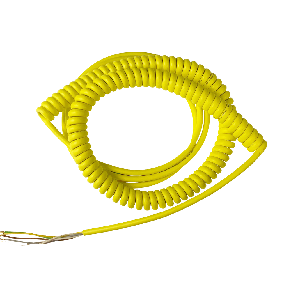 13210-10: 10 STÜCK Spiralkabel gelb 5x0,5 mm² (800 mm)