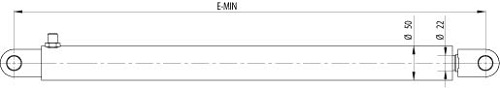 Hydraulikzylinder, Teledock, Hublänge 1000mm