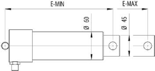 Hydraulische cilinder voor swing-lip klep (330 mm)