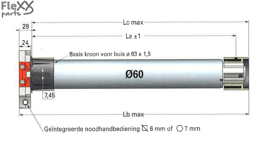 Rolladenmotor T6 DMI Notentkupplung (40Nm)