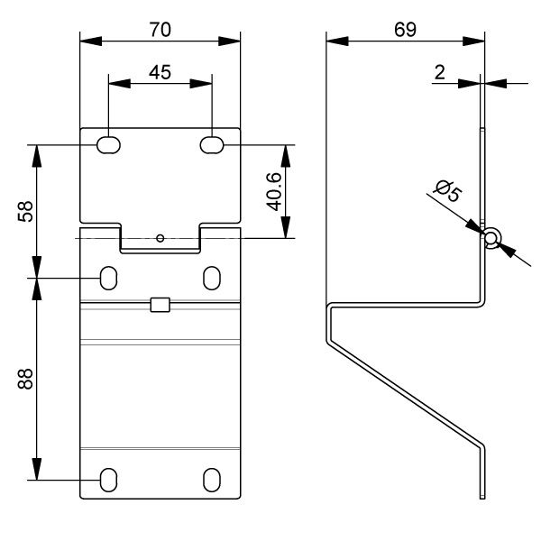 Side hinge for Kingspan fingersafe panels