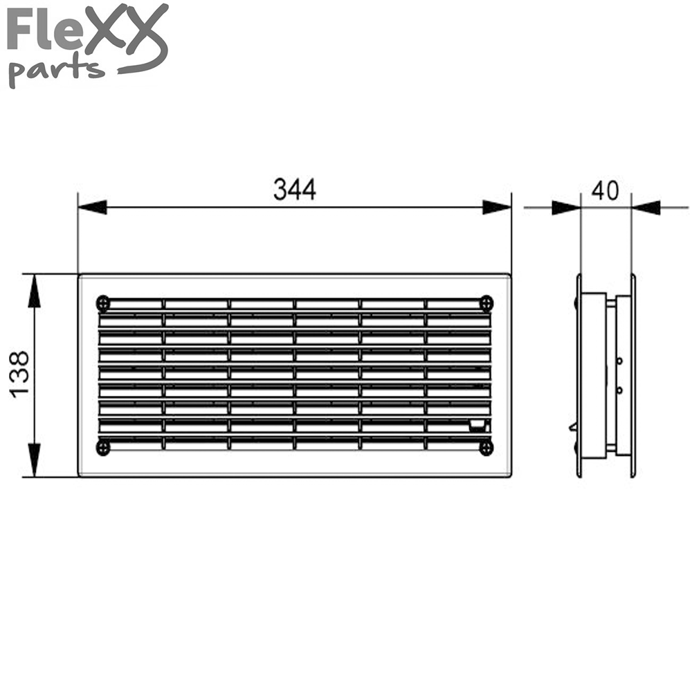 Ventilatierooster afsluitbaar WIT