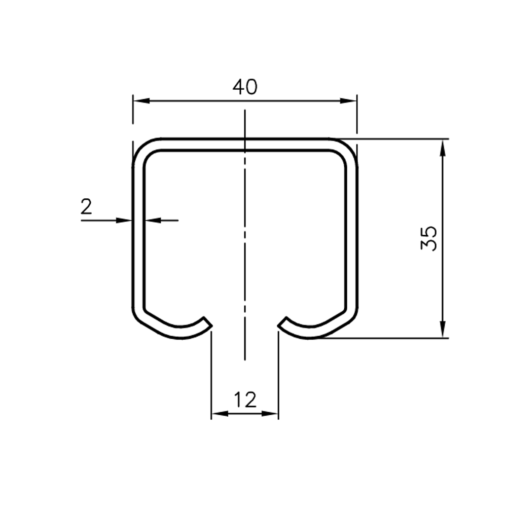 Looprail 35 x 40 x 2 mm